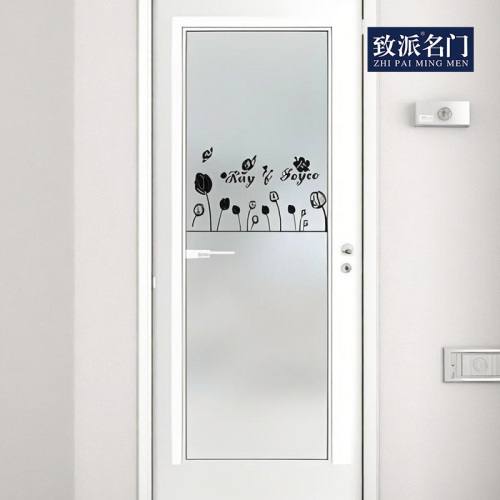 Toilet swing door with simple floral pattern