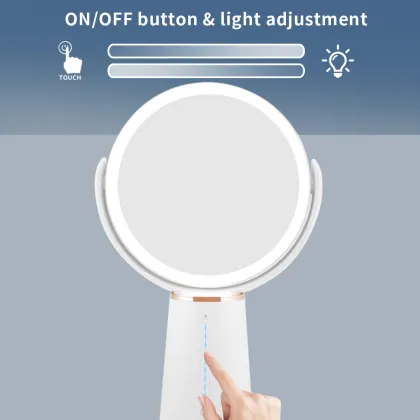 Modern Led White Desk Mirror With Lights