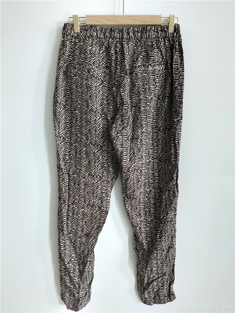 Pantalones sueltos de diseño casual con cordón para mujer