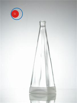 Transparent Glass Bottle of Pyramid Shape