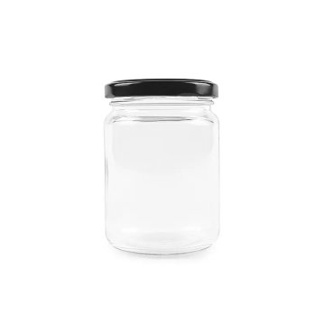 Varino per alimenti in vetro trasparente da 250 ml con coperchio