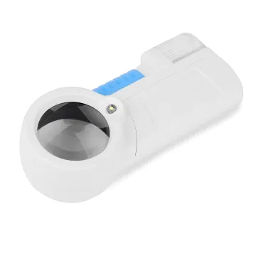 12x Hand-held LED White Light Magnifier with Acrylic Lens - 37MM Magnifying Glass