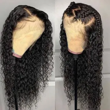Closure Wig Brazilian water Wave Wig Glueless Pre Plucked Remy human hair medical wigs For Black Women