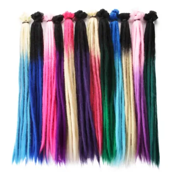 Alileader 46 Colors Dreadlock Crochet Braid 100% Handmade Hair Extensions Dreadlocks