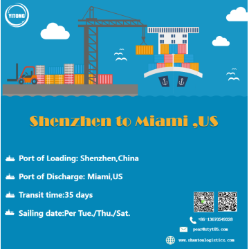 Internationale logistiek van Shantou naar Miami US