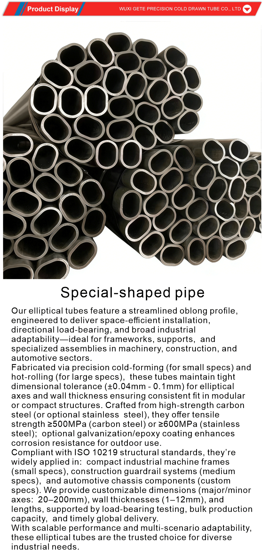 Oval Steel Pipe Industrial Use