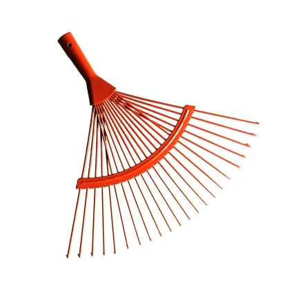 Steel Rake Gradon Tools 22 Tine Leaf Cleaning Garden Rake with Spring Brace