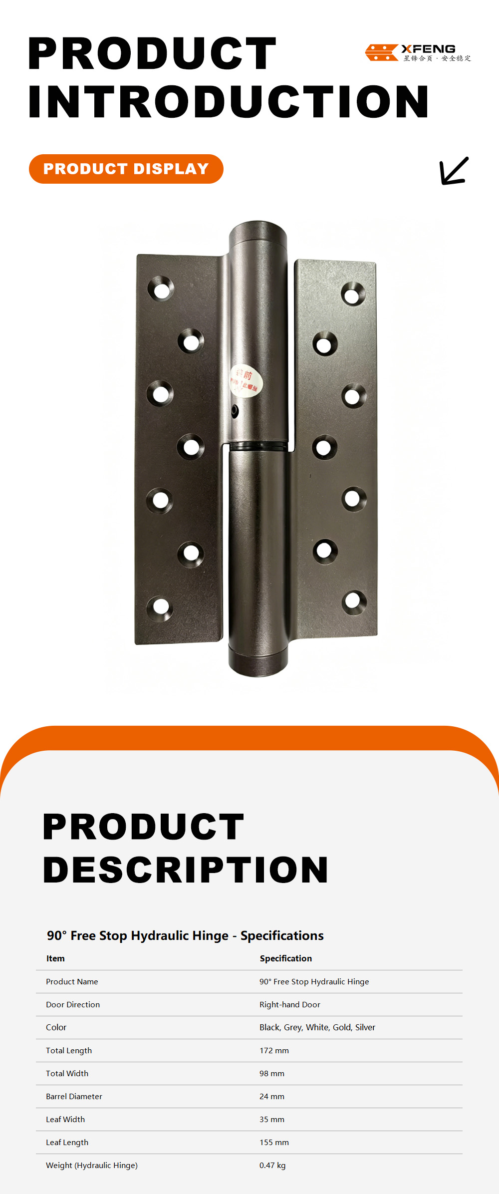 90° Non-positioning Hydraulic Hinge4