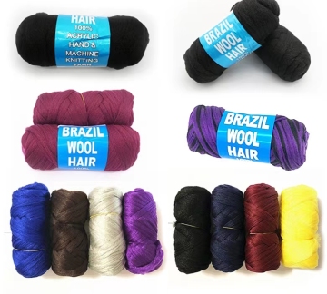 New Brazilian Wool Hair and Acrylic Yarn Collection for Braiding, Knitting, and Hair Styling