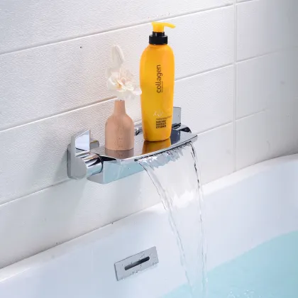 Cosygrace Wall-Mounted Chrome Waterfall Bathtub Faucet