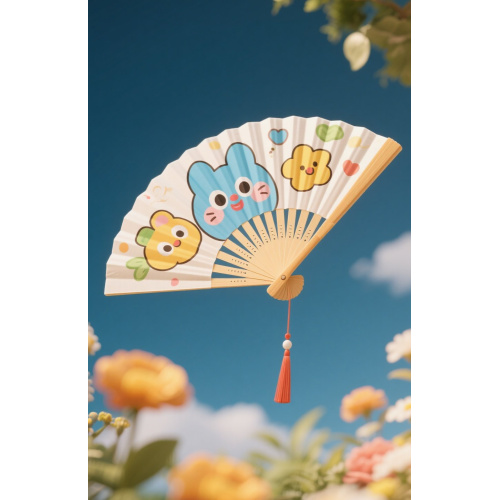 Creative Custom Plastic Fan with Cartoon Print