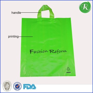 Private label printing heavy duty poly bag handle shopping bag