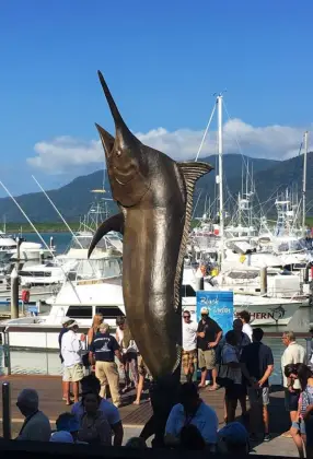 outdoor metal craft sculpture bronze marine marlin for garden