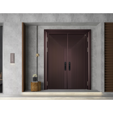 Modern brown anti-theft at fireproof entrance door