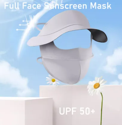 Breathable Full Face Ice Silk Sunscreen Mask for Women Golfing