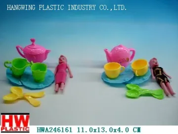 toy TEA SET AND DOLL