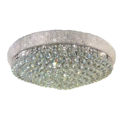 2021 SHINETIME Design Possini Sheer Silver Fabric 16" Flushmount Ceiling Light