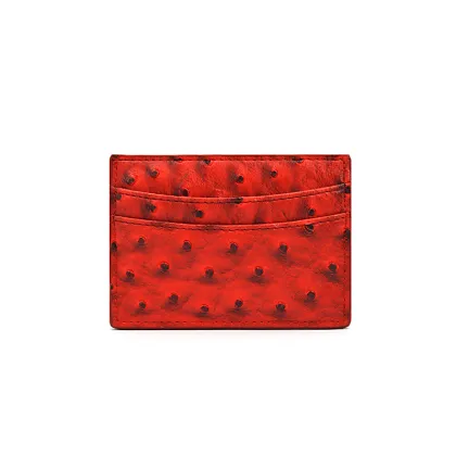 Custom New Exotic Slim Ostrich Leather Credit Cardholder