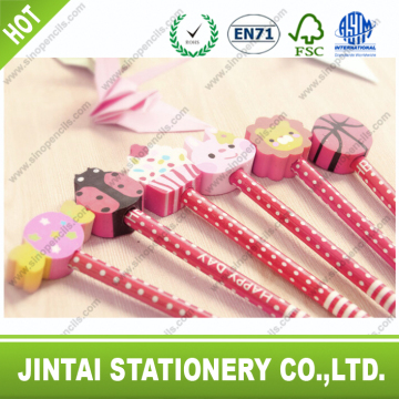 Pink appearance wooden animal top HB pencils