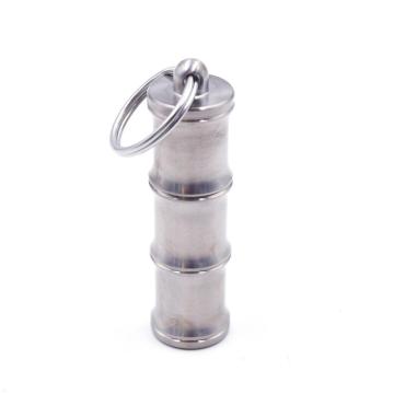 Portable Bamboo Shape Titanium Waterproof Container Keychain