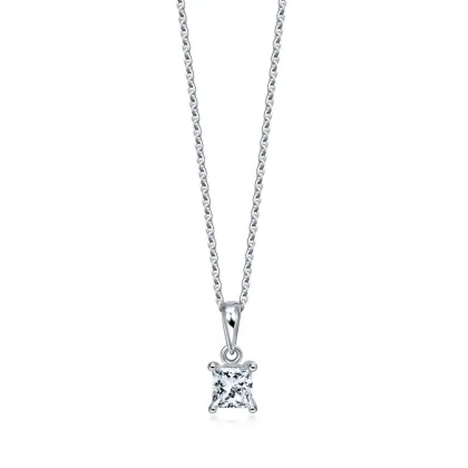 Elegant Lab Diamond Silver Necklace