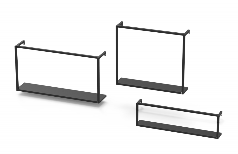 Wall Mount Shelf Black Set