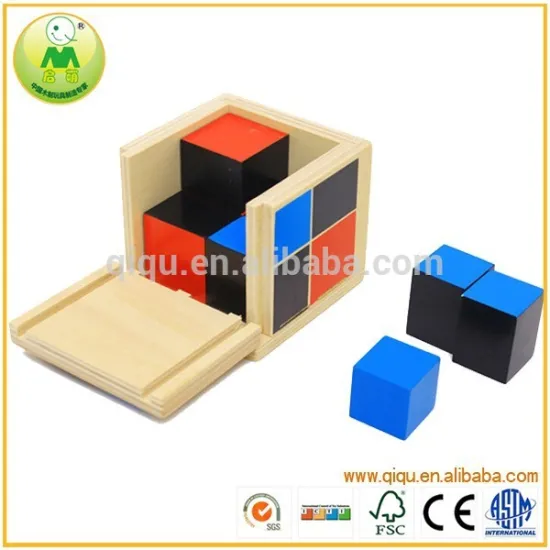 Educational Kids Binomial Squares Wooden Binomial Cube Montessori Material Toys
