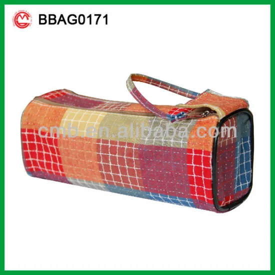 2 ZIPS FABRIC PENCIL CASE BAG