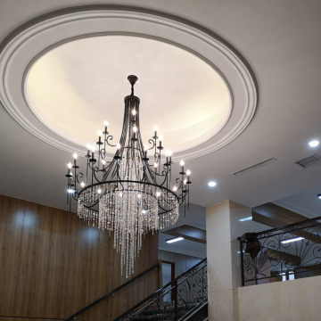 Romantic Crystal Pendant Light for American Duplex Villa Hall Staircase Wedding Chandelier