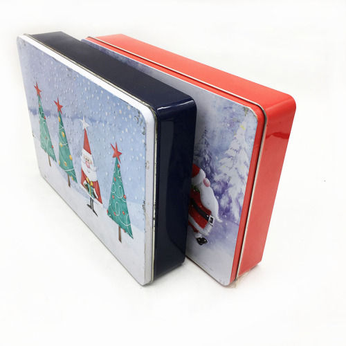 Caja de hierro de regalo de Navidad rectangular
