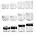 wholesale factory 30g 50g 100ml 200ml 250ml plastic cosmetic empty pet cream jar with black golden screw pp cap lid