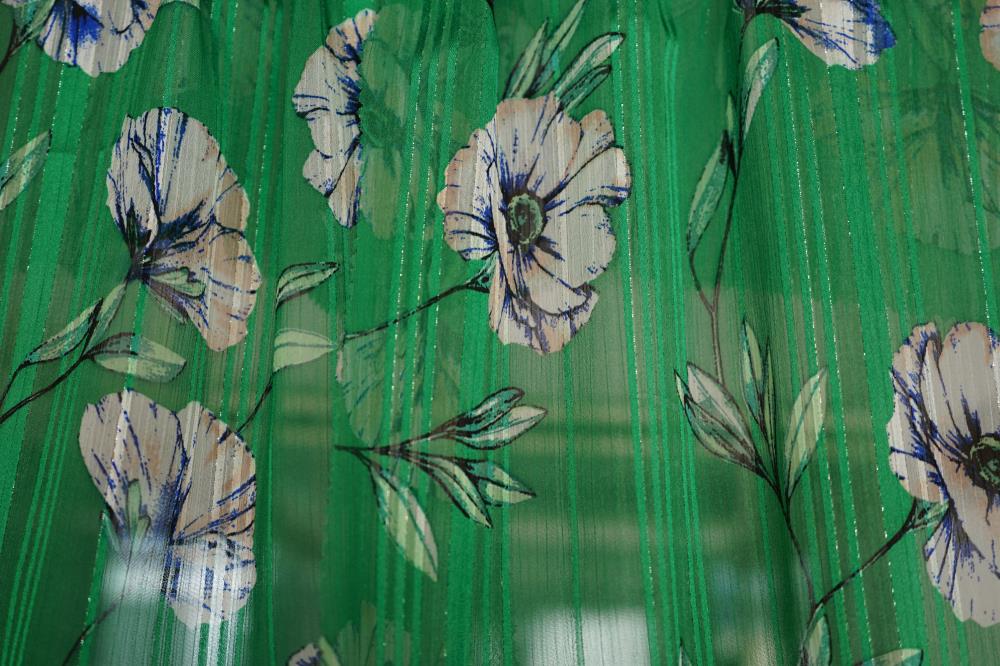 Polyester Lurex Stripe Tissue Fabric