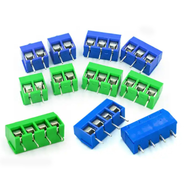 Blocs de borne à vis Roarkit KF301 - Connecteurs de PCB à broches droites de 3,0 mm de 3,0 mm (bleu et vert)