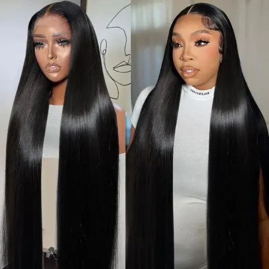 13x4 HD Transparent Lace Frontal Bob Wig Straight Super Double Drawn Human Brazilian Hair Wig PrePlucked Natural Hairline