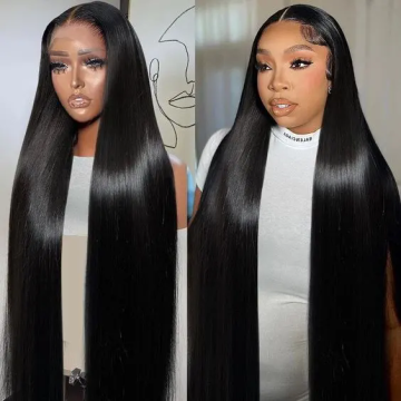 13x4 HD Transparent Lace Frontal Bob Wig Straight Super Double Drawn Human Brazilian Hair Wig PrePlucked Natural Hairline
