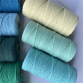  Affordable 3mm Colored Twist Macrame Cord - 4 Strands, 100m Cotton Rope for DIY Projects 