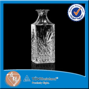 Square 800ML Unique Glass Whiskey Decanter Spirit Crystal Decanter