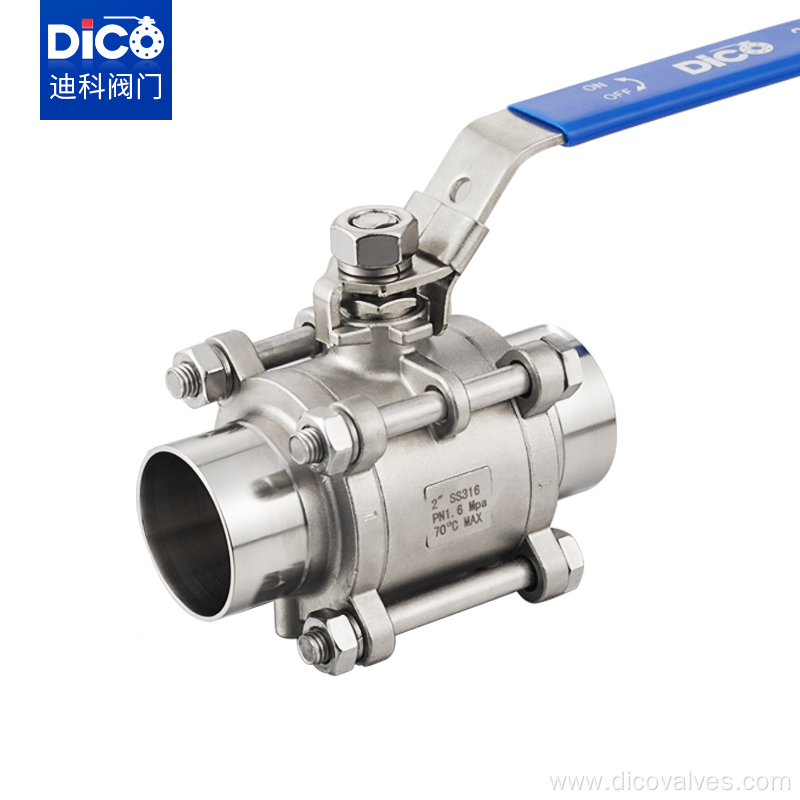 high quality 3pc sanitary ball valve