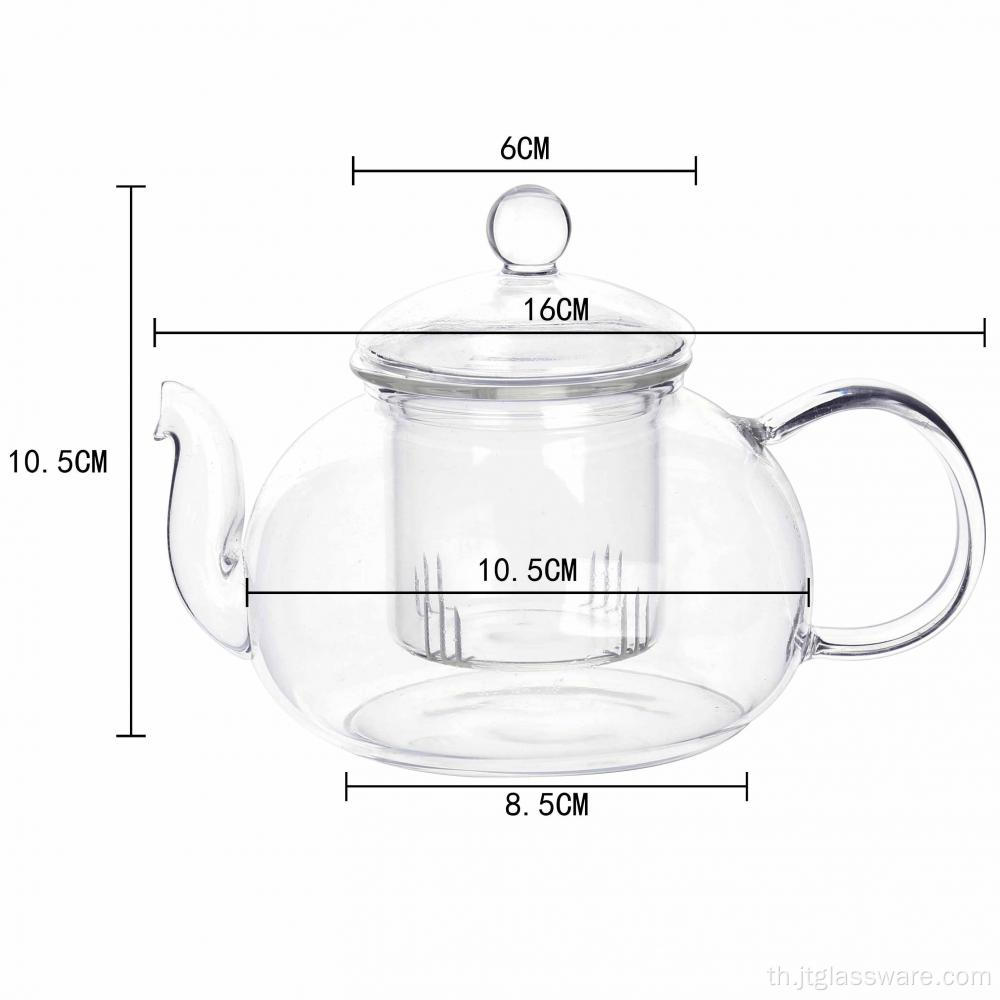 กาน้ำชาแก้วแฮนด์เมดแฟนซีสแตนเลส Infuser