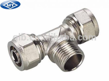 Brass Compression Fittings for Pex-Al-Pex Pipes - Male Tee