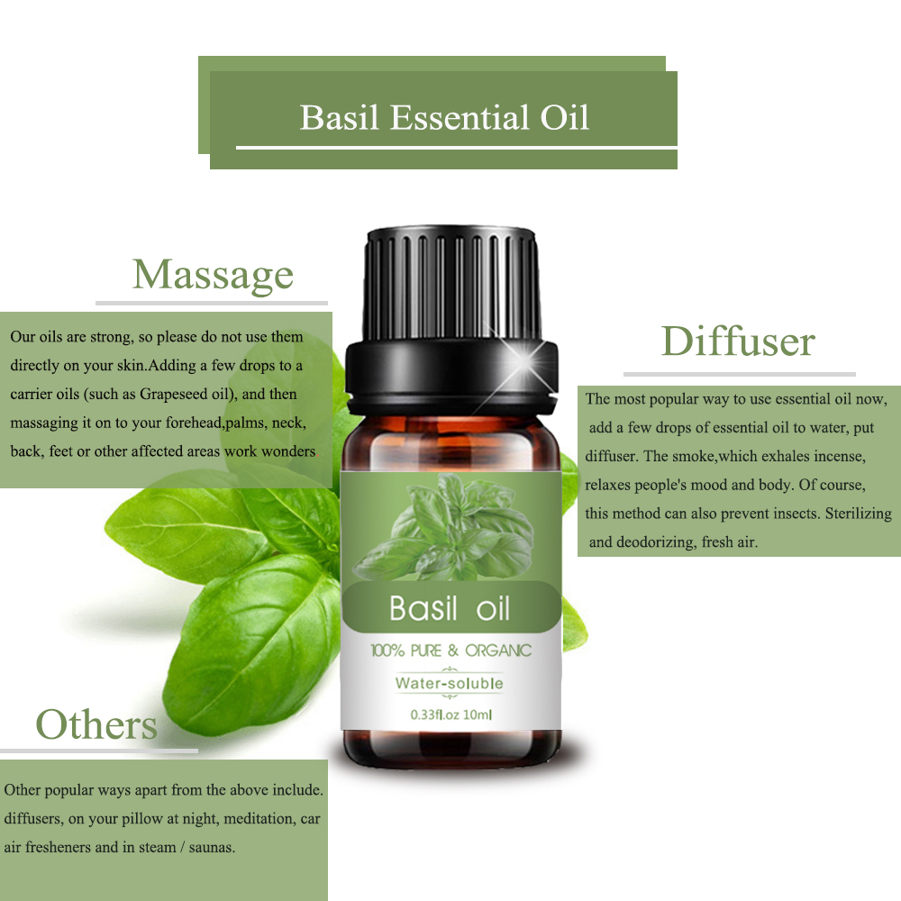 Custom 100% Pure Basil Aroma Diffuser Oil Essential