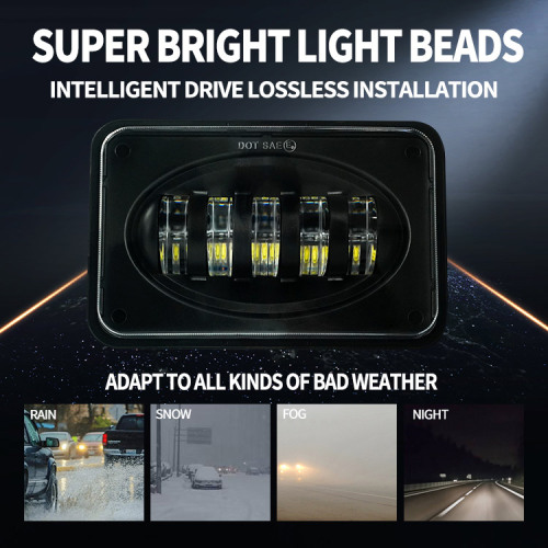 Square 7 Inch Led Motorcycle Front Headlight