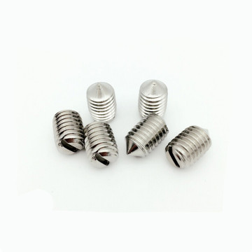High Quantity M4x6mm Slotted Set Screws in Plain Stainless Steel 304: Quick Access to DIN Cartons and Plastic Bags - 24/7 Online Availability