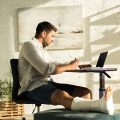 Adjustable Overbed Table With Wheels