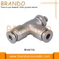 Male Run Tee Brass Miniature Pneumatic Fittings 3mm