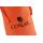 Bolsa personalizada de terciopelo naranja con logo negro