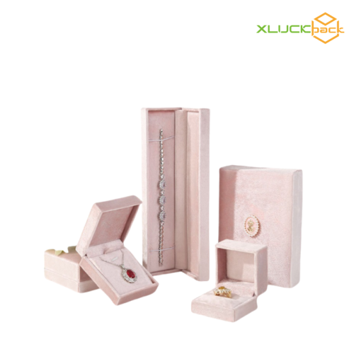 High-end Velvet Jewelry box gold with logo