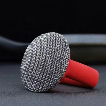 Épurateur de coussin en acier inoxydable rouge avec poignée