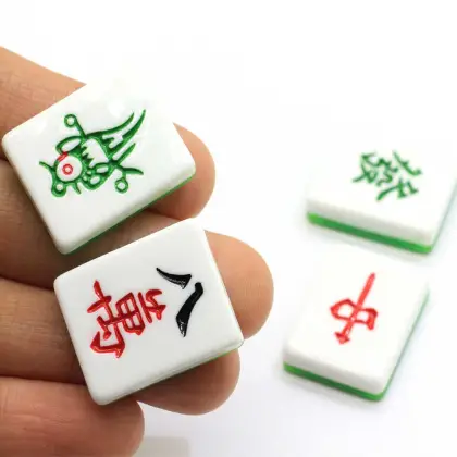 100Pcs Resin Flatback Mahjong Tiles For Crafting Miniature Chinese Mahjong Resin Cabochons DIY Scrapbooking Craft Accessories