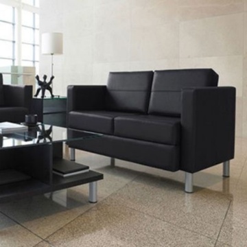 Gold Wood Frame Double Seats Leather Waiting Room Chairs for Hospitals and Airports